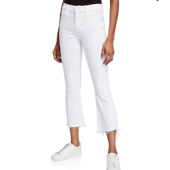 [Mother] White Classic Frayed Denim Jeans - Picture 1 of 8